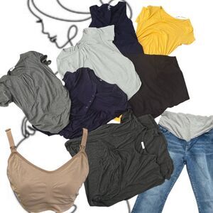 10pc Maternity Clothing Lot All Medium Nursing Tops Dresses Pants Bra